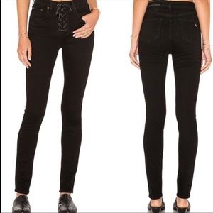 Rag & Bone Lace-Up Black Skinny Jeans | Size 25